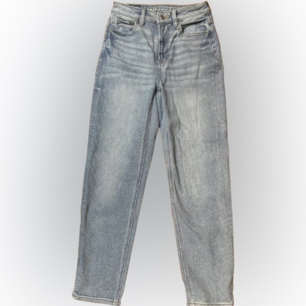 American Eagle Outfitters Mom Straight Stretch Blue Women's Jeans Size 00